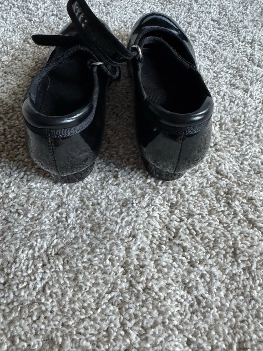 Girls Black Patent Tap Dance Shoes Mary Jane Strap Dancewear Size 10.5